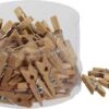 72x Morceaux De Mini Pinces à Linge / Pinces à Linge En Bois 2,5 Cm - Pinces De Décoration - Matériel De Hobby/ Bricolage - Cartes De Noël à Suspendre