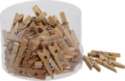 216x Pièces De Mini Pinces à Linge / Pinces à Linge En Bois 2,5 Cm - Pinces De Décoration - Matériel De Hobby/ Bricolage - Cartes De Noël à Suspendre
