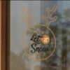 3Motion- Décorations De Noël- Sticker Fenêtre-Let It Snow- Décoration De Noël- Sticker Transparent- 5 Pièces