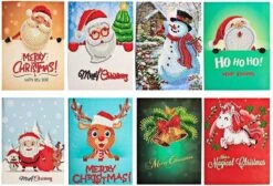 Cartes De Noël C&C 8 Peinture De Diamants - 18x13cm - Cartes De Noël Avec Enveloppes - Ensemble Complet De Peinture Au Diamond