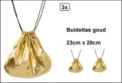 3x Pochette Sac Or 23cm X 20cm - Pochette Sac Carnaval Argent Pirate Soirée Thème Fête Noël Anniversaire