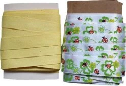 Ruban Trèfle à Quatre Feuilles Et Ruban Suédine Jaune - Bande - 2 X 500 Cm - 15 Mm De Largeur Et 20 Mm De Largeur - Décoration De Pâques - Décorations De Noël - Vert - Jaune - Multi