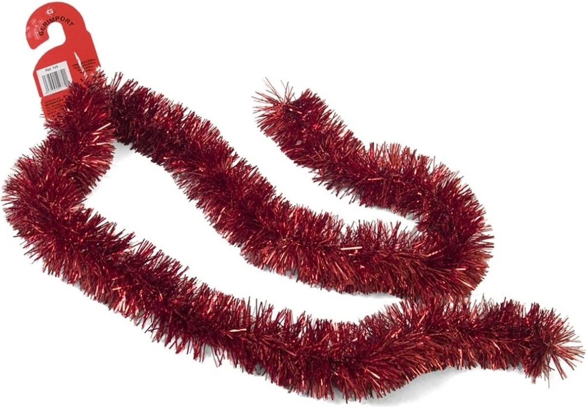 Guirlandes En Feuille De Sapin De Noël/guirlandes De Lametta De 180 X 7 Cm De Couleur Rouge Pailleté 3 Guirlandes En Feuille De Sapin De Noël/guirlandes De Lametta De 180 X 7 Cm De Couleur Rouge Pailleté