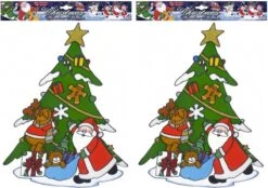 5x Morceaux D'autocollants De Fenêtre De Noël Père Noël / Images De Renne 40 Cm - Décoration De Fenêtre Noël - Autocollants De Noël Kinder