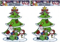 2 X Stickers Fenêtre Noël Bonhomme De Neige / Images Père Noël 30 Cm - Décoration Fenêtre Décoration De Fenêtre - Stickers Noël Kinder