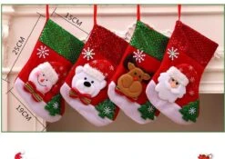 Noël Family Set B: 2 * Santa Hat + 2 * Noël Chaussettes (medium) + 2 * Noël Gift Bag - Noël Hanging Ornements Gift Bags Gift Bags - Christmas Tree Pendant, Christmas Decoration For Christmas Party -DUNI Magasin 1200x849 12