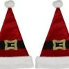 4 X Chapeaux De Père Noël Rouges Avec Ceinture De Père Noël Pour Adultes - Accessoires De Costumes De Noël - Articles De Noël -DUNI Magasin 1200x868