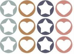 Autocollants Coeur étoile Noël Nom Inscriptible Autocollants Cadeau Autocollants Emballage Cadeau Cachetage Timbres 12 Pcs