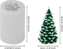 Moule En Siliconen 3D Pour Sapin De Noël - Moule Bougies Et Savon - Siliconen De Qualité Alimentaire - 8 Cm - Facile à Utiliser Et à Nettoyer - Passe Au Lave-vaisselle - Perfect Pour Bougies, Savon, Chocolat, Fondant - Wit -DUNI Magasin 1200x925