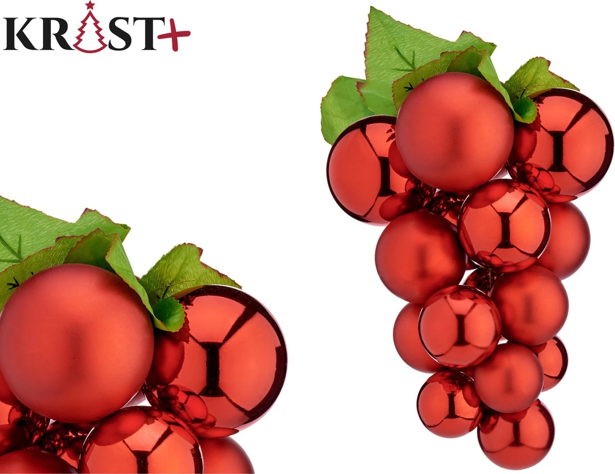 1x Décoration Grappe De Raisin Rouge En Plastique 33 Cm - Faux Fruits/faux Fruits Pour Décorations Sur Le Thème Du Vin Ou Décorations De Noël 4 1x Décoration Grappe De Raisin Rouge En Plastique 33 Cm - Faux Fruits/faux Fruits Pour Décorations Sur Le Thème Du Vin Ou Décorations De Noël – Image 2