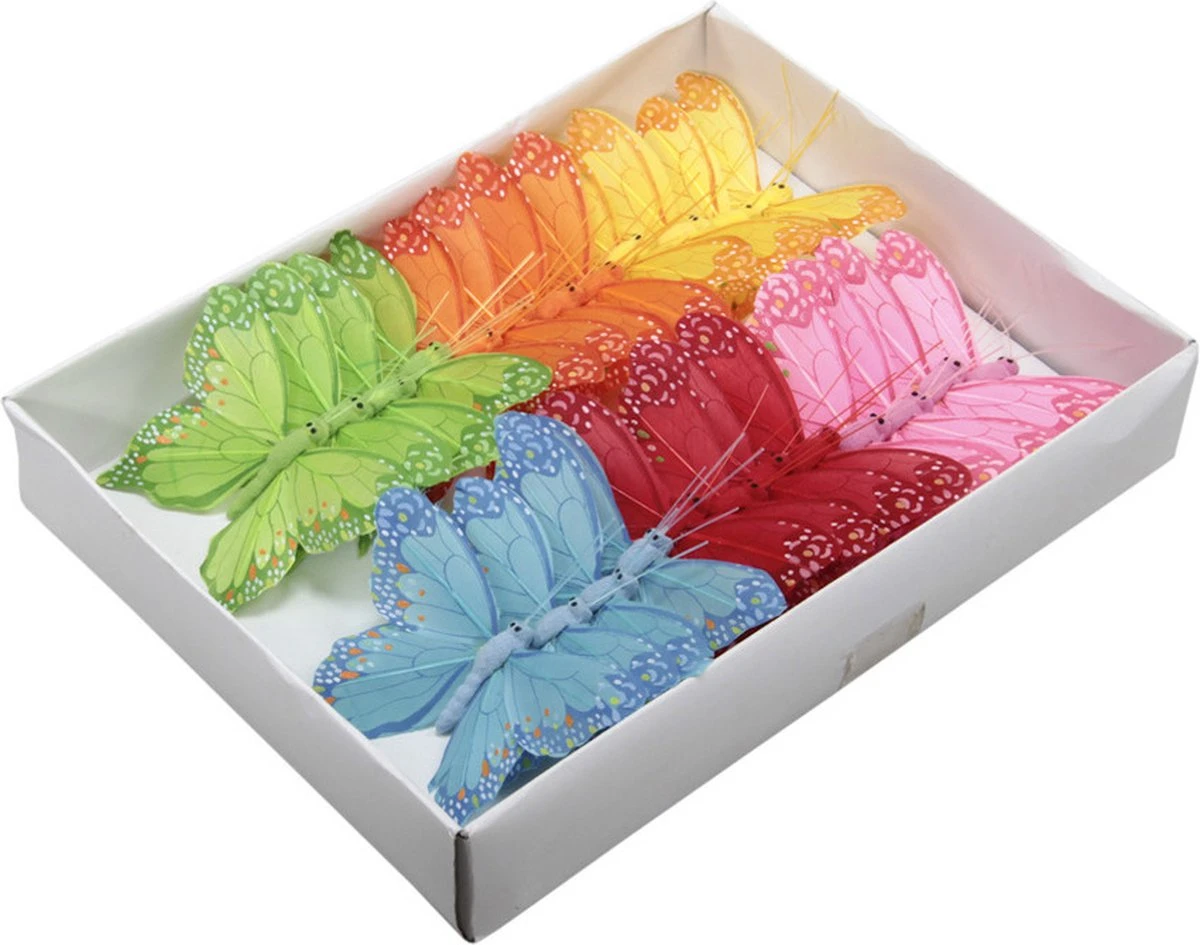 24x Pièces De Décoration Papillons Sur Fil Coloré 8 Cm - Décoration Papillon - Décoration Décorations Pour Sapins De Noël 3 24x Pièces De Décoration Papillons Sur Fil Coloré 8 Cm - Décoration Papillon - Décoration Décorations Pour Sapins De Noël