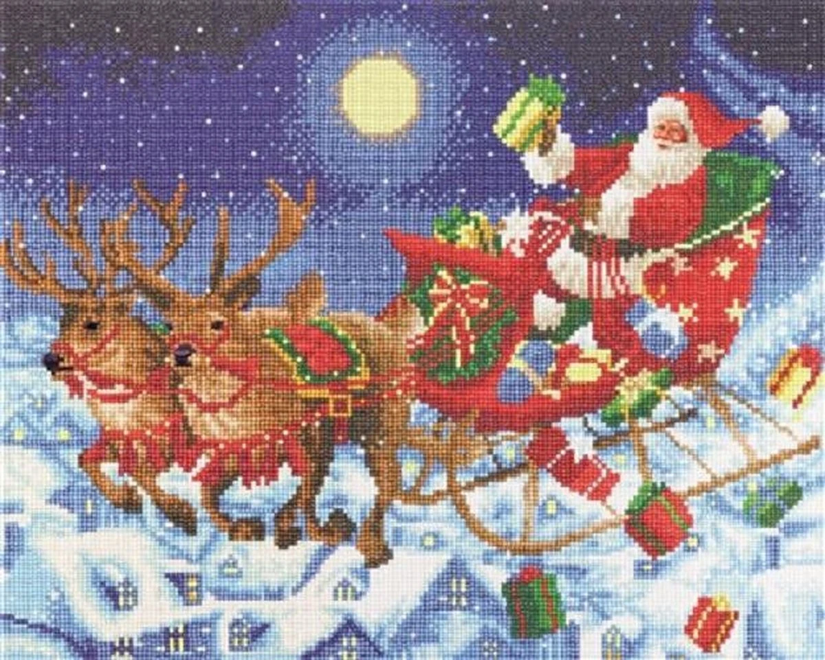 Peinture De Diamants Crystal Art - Le Vol De Minuit Du Père Noël - 40x50 Cm - Peinture Partielle 3 Peinture De Diamants Crystal Art - Le Vol De Minuit Du Père Noël - 40x50 Cm - Peinture Partielle