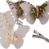 10x Pcs Décoration Papillons Sur Clip Crème/beige 11 X 8 Cm - Décoration Papillons - Décoration Décorations Pour Sapins De Noël