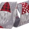 Ruban De Noël Avec Fil De Fer | Ruban Aspect Toile De Look | Ceinture Tissage Luxe 38mm (3,8cm) | Gnome De Noël | Grijs Wit Rouge Argent Glitter | Ruban De Décoration | Ruban Cadeau | Longueur: 3 Mètres -DUNI Magasin 1200x979