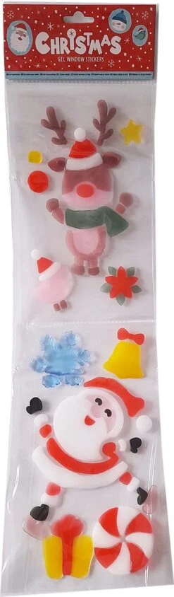Autocollants De Fenêtre En Gel De Noël - Renne Et Père Noël - Décoration / Décoration De Noël - Cadeaux De Chaussures Sinterklaas
