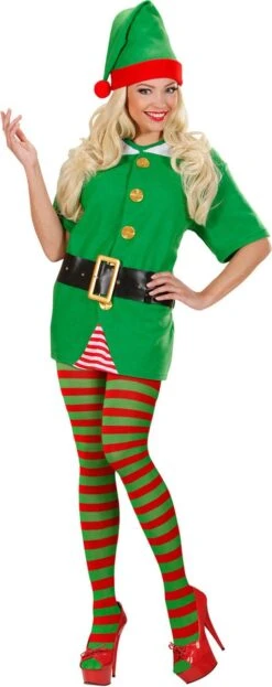 WIDMANN Costume De Noël Et Du Nouvel An | Collants De Noël, Rayé Rouge / Vert | Taille Unique | Noël | Déguisements -DUNI Magasin 476x1200