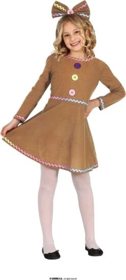Guirma - Costume De Noël Et Du Nouvel An - Yummy Noël Cookie Ginger - Fille - Marron - 7 - 9 Ans - Noël - Déguisements Des Vêtements