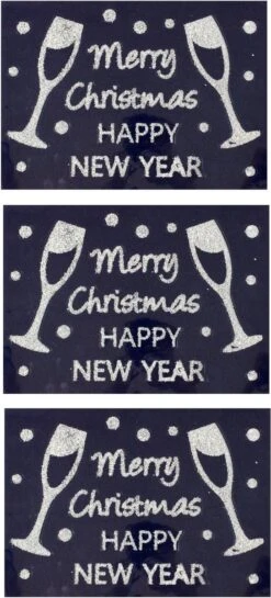 4x Morceaux D'autocollants De Fenêtre à Paillettes De Noël Joyeux Noël 40 Cm - Décorations De Fenêtre / Autocollants De Décoration De Fenêtre Décorations De Noël