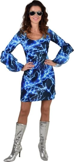 Magic By Freddy's - Costume De Noël Et Nouvel An - Robe Tonnerre Et Foudre Femme - Bleu, Noir - Medium - Déguisements - Déguisements