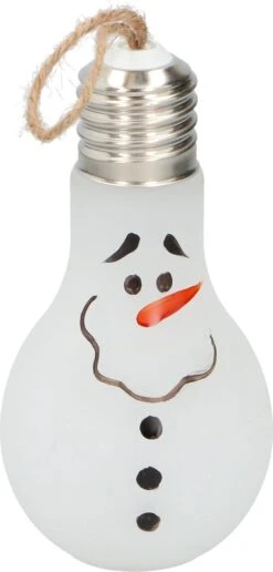 1x Décoration De Noël Lumières Bonhomme De Neige Avec éclairage LED 18 Cm - Décoration D' Décorations Pour Sapins De Noël - Lumières LED Bonhomme De Neige / Bonhomme De Neige