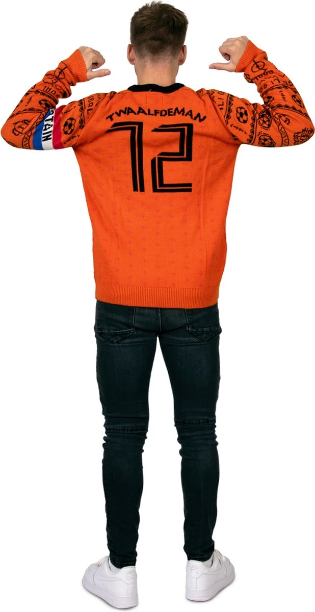 PartyXplosion - Costume 100% NL & Oranje - Pull De Voetbal De Noël Douzième - Homme - Orange - Medium - Vêtement Déguisements - Déguisements 4 PartyXplosion - Costume 100% NL & Oranje - Pull De Voetbal De Noël Douzième - Homme - Orange - Medium - Vêtement Déguisements - Déguisements – Image 2
