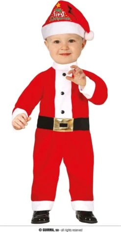 Guirma - Costume Noël & Nouvel An - Mon Premier Noël Enfant - Garçon - Rouge - 12 - 18 Mois - Noël - Déguisements
