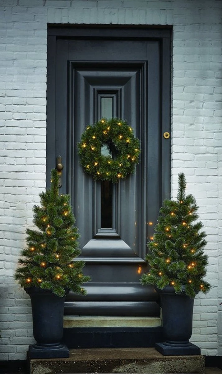 Sapin De Noël Avec Guirlande Et Lumières De Noël Rural - Sans Boules De Décorations De Noël De Noël Avec LED 4 Sapin De Noël Avec Guirlande Et Lumières De Noël Rural - Sans Boules De Décorations De Noël De Noël Avec LED – Image 2