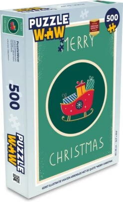 Puzzle Sled - Cadeaux - Noël - Citations - Joyeux Noël - Jigsaw Puzzle - Puzzle 500 Pièces - Noël - Cadeau - Cadeau De Noël Pour Hommes, Femmes Et Enfants - Sinterklaas Présente - Sinterklaas Pour Les Grands Enfants