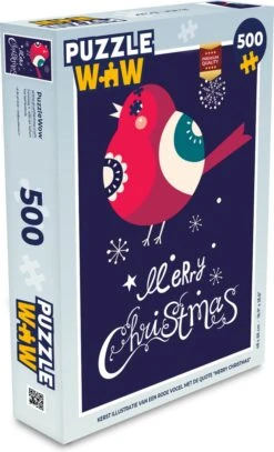Puzzle Vogel - Neige - Noël - Joyeux Noël - Jigsaw Puzzle - Puzzle 500 Pièces - Noël - Cadeau - Cadeau De Noël Pour Hommes, Femmes Et Enfants - Sinterklaas Présente - Sinterklaas Pour Les Grands Enfants