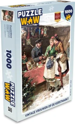 Puzzle Noël - Portrait Marché De Noël - Vintage - Puzzle - Puzzle 1000 Pièces Adultes - Noël - Cadeau - Cadeau De Noël Pour Hommes, Femmes Et Enfants - Sinterklaas Cadeaux - Sinterklaas Pour Les Grands Enfants