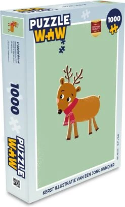 Puzzle Renne - Noël - Hiver - Noël - Vert - Puzzle - Puzzle 1000 Pièces Adultes - Noël - Cadeau - Cadeau De Noël Pour Hommes, Femmes Et Enfants - Sinterklaas Cadeaux - Sinterklaas Pour Les Grands Enfants