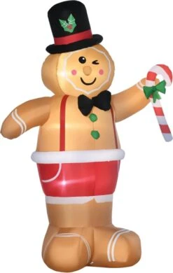 Bonhomme En Pain D'épice Gonflable Avec Lampe LED- Décoration De Noël - Décorations De Noël - Noël - Éclairage De Noël à L'extérieur - Éclairage De Noël - 175 X 82 X 238 Cm -DUNI Magasin 760x1200 1