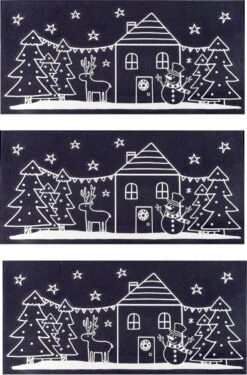 4x Morceaux D'autocollants De Fenêtre à Paillettes De Noël 49 Cm - Décoration De Fenêtre / Autocollants De Décoration De Fenêtre Décorations De Noël