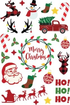 Feuille D'autocollant De Fenêtre De Noël M Réutilisable - Décoration De Noël - Autocollant De Fenêtre - Noël (Noël) - Couleur - Joyeux Noël