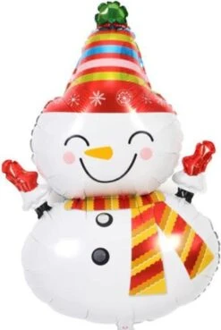 Ballon Bonhomme De Neige - XL - 90x53 - Noël - Ballon Aluminium - Neige - Noël - Hiver - Décoration - Ballons - Décorations De Noël - Fête à Thema - Ballon à L'hélium - Vide - Décoration De Noël