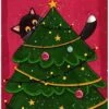 Peinture Au Diamond - Sapin De Noël Avec Chat - Illustration De Lonneke Verhoef - 60 X 90 Cm - Matériel De Toile - Pierres Carrées + Stylo De Luxe Gratuit D'une Valeur De 12,99 -DUNI Magasin 816x1200 2