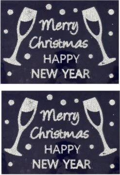 2x Morceaux D'autocollants De Fenêtre à Paillettes De Noël Joyeux Noël 40 Cm - Décoration De Fenêtre / Autocollants De Décoration De Fenêtre Décorations De Noël