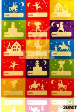 Autocollants Sinterklaas - Multicolore - 30 Autocollants - Papier Autocollant - Autocollants Cadeaux - Étiquettes Cadeaux - Pieten - Réveillon De Noël -DUNI Magasin 825x1200