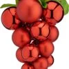 1x Décoration Grappe De Raisin Rouge En Plastique 33 Cm - Faux Fruits/faux Fruits Pour Décorations Sur Le Thème Du Vin Ou Décorations De Noël