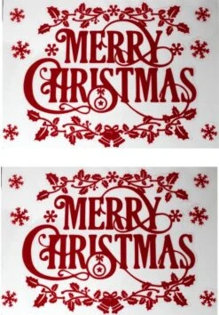 2x Morceaux D'autocollants De Fenêtre De Noël Rouge Joyeux Noël 40 Cm - Décoration De Fenêtre / Autocollants De Décoration De Fenêtre Décorations De Noël
