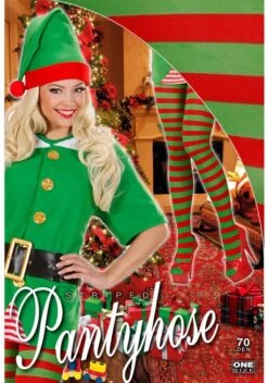 WIDMANN Costume De Noël Et Du Nouvel An | Collants De Noël, Rayé Rouge / Vert | Taille Unique | Noël | Déguisements -DUNI Magasin 841x1200 3