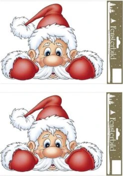 2x Morceaux D'autocollants De Fenêtre De Noël Père Noël 21 X 32 Cm - Décorations De Fenêtre / Autocollants De Décoration De Fenêtre Décorations De Noël
