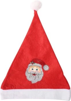Peinture De Diamants - Chapeau De Père Noël - Peinture - Joyeux Père Noël - Y Compris Des Pierres Et Un Ensemble D'outils De Luxe