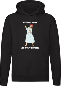 SOL'S On Va Faire La Party Comme Si C'était Mon Anniversaire | Noël | Jour Férié | Jésus | De Noël | Noël | Neige | Fête | Anniversaire | Unisexe | Pull | Sweat | Hoodie | Capuche | Noir