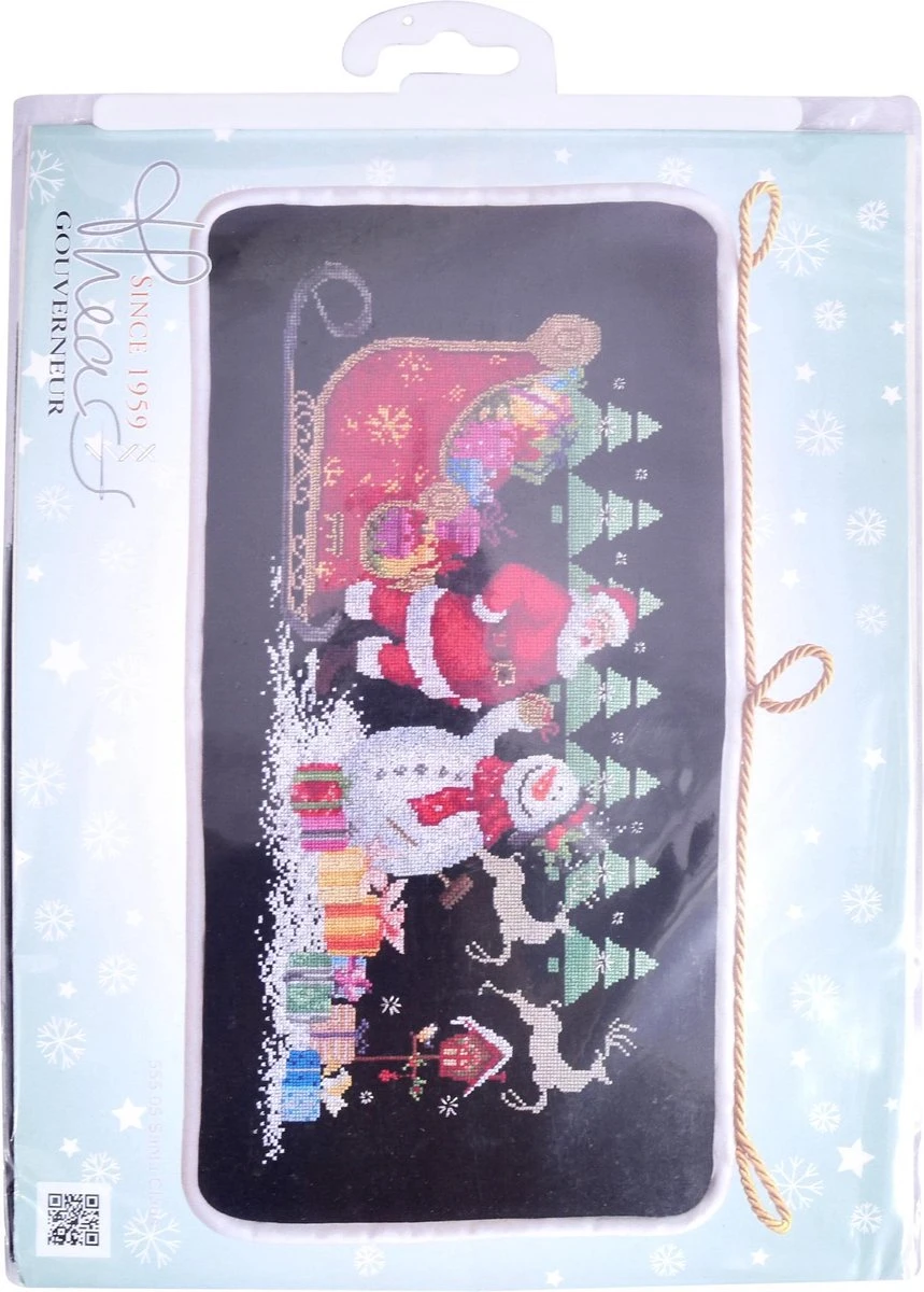 Thea Gouverneur - Kit Point De Croix Avec Motif De Comptage - 555.05 - Fils DMC Pré-triés - Père Noël - Aida Zwart - 46 Cm X 25 Cm - Kit DIY 7 Thea Gouverneur - Kit Point De Croix Avec Motif De Comptage - 555.05 - Fils DMC Pré-triés - Père Noël - Aida Zwart - 46 Cm X 25 Cm - Kit DIY – Image 5