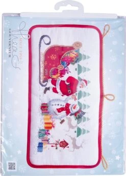 Thea Gouverneur - Kit De Point De Croix Avec Grille De Comptage - 555A - Fils DMC Pré-triés - Père Noël - Aida - 46 Cm X 25 Cm - Kit DIY -DUNI Magasin 860x1200 1