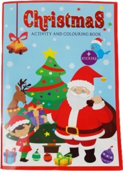 Cahier De Coloriage Et D'activités De Noël - Rouge/Multicolore - Papier / Carton - A4 - Artisanat - DIY - Coloriage - Livre De Coloriage