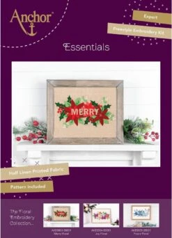 Citation Kit De Point De Croix | Kit De Point De Croix Joyeux Pour Adultes | Joyeux | Ancre | Tissu Préimprimé, Aiguille, Fil De Coton, Motif | Fleurs De Broderie | Kit De Point De Croix De Noël -DUNI Magasin 866x1200 3