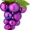 1x Décoration Grappe De Raisin Violet En Plastique 20 Cm - Faux Fruits/faux Fruits Pour Décorations Sur Le Thème Du Vin Ou Décorations De Noël