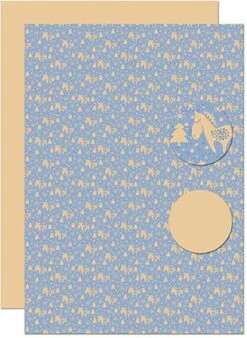 NEVA098 Nellie Snellen Feuilles De Fond – A4 – 5 Feuilles De Papier Scrapbooking Pour Cartes Cartes Recto-verso Imprimer Noël – Cheval